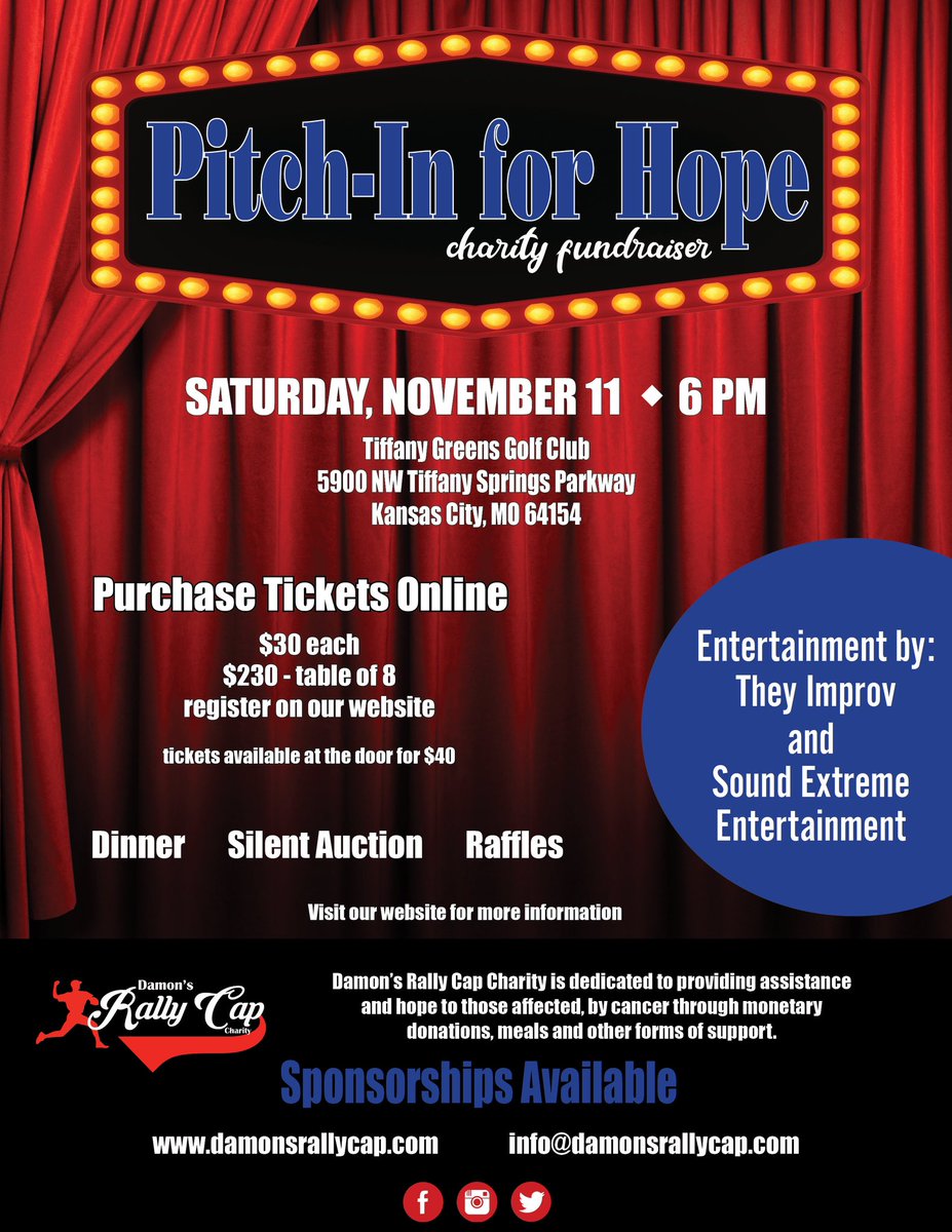 Get your tickets now!! Visit our website for all the details. ❤️🤍❤️#rallywithhope 
damonsrallycap.com/pitchinforhope…
