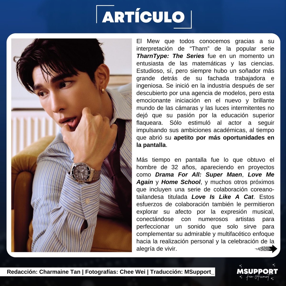 MSupport_'s tweet photo. TRAD || • Les traemos la primera parte del artículo de Man's Folio.

También, les dejamos el link para que lo compartan, le den like, lo guarden y le den mucho apoyo.
🔗: https://t.co/Afw1sUpNXP

#Montblanc #MontblancLibrarySpirit #MewSuppasit #มิวศุภศิษฏ์ #Thailand https://t.co/I1pyBP4INq
