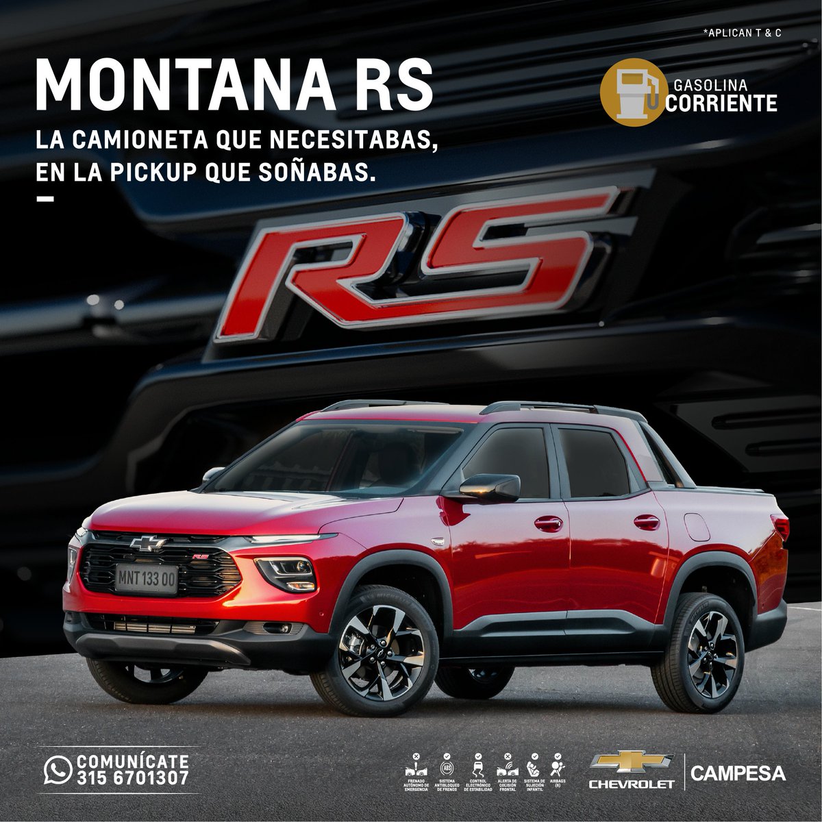 CampesaSA's tweet photo. En la ciudad, en el campo o hasta en la playa.🏙🏕🏝
Con la nueva Montana RS vas por todos los caminos con más estilo y versatilidad.

¿Quieres más información?
👉 𝗛𝗮𝗯𝗹𝗲𝗺𝗼𝘀 𝗽𝗼𝗿 𝗪𝗵𝗮𝘁𝘀𝗔𝗽𝗽: 📲 𝟯𝟭𝟱𝟲𝟳𝟬𝟭𝟯𝟬𝟳
📍https://t.co/bNGKDodH1y https://t.co/3JUIuIwqMg