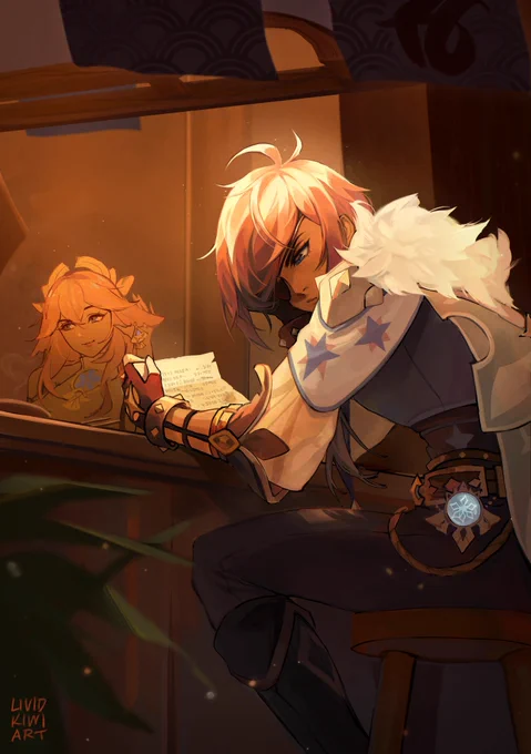 an eavesdropper in uyuu restaurant #kaeya #yaemiko #genshinimpact #hoyocreators