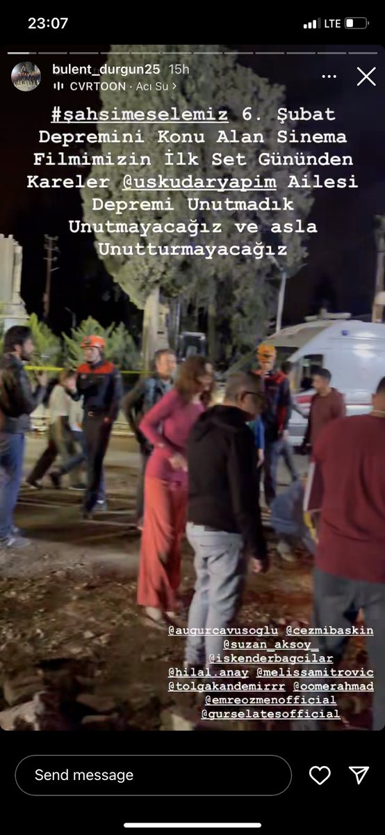 Size masrafsız çekim yaptıran o enkazların altından hâlâ ceset çıkarken, insanlar değil çığlıklar yağmur sesiyle bile travmalarıyla yüzleşirken böyle bir acı acımasızlığın, fırsatçılığın yapılması asla kabul edilemez.!!