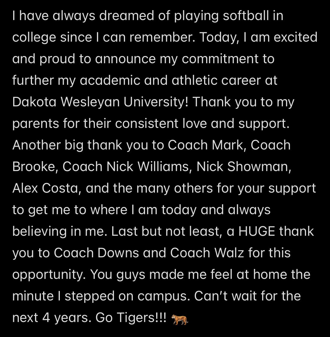 Beyond excited for the next 4 years!! 🐅🔥
<a href="/CoachDowns42/">Coach Downs</a> @dwusoftball <a href="/OilerPride22/">Jeff Steiner</a>