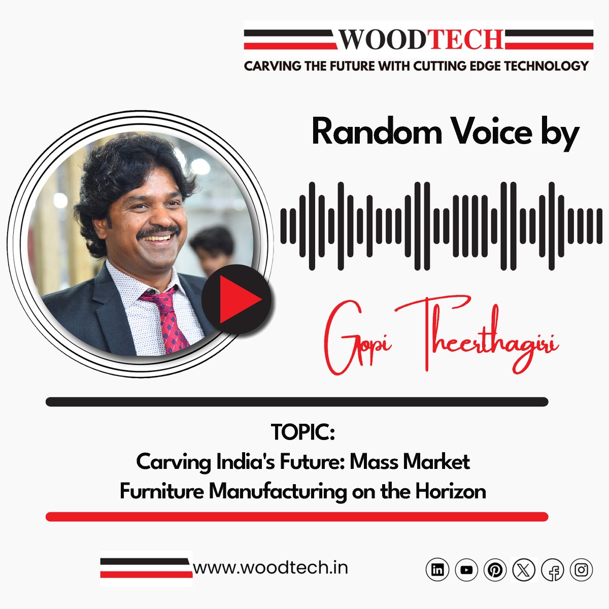 WoodtechC's tweet photo. Join the conversation and explore the world of #woodworking with Mr. Gopi's "#RandomVoice." Discover how India is carving the future by entering #MassMarket #FurnitureManufacturing. Gain valuable insights from Mr. Gopi's expertise in the Nov'23 edition 👉https://t.co/nozM4nhc9E https://t.co/TLpIUzxTpP