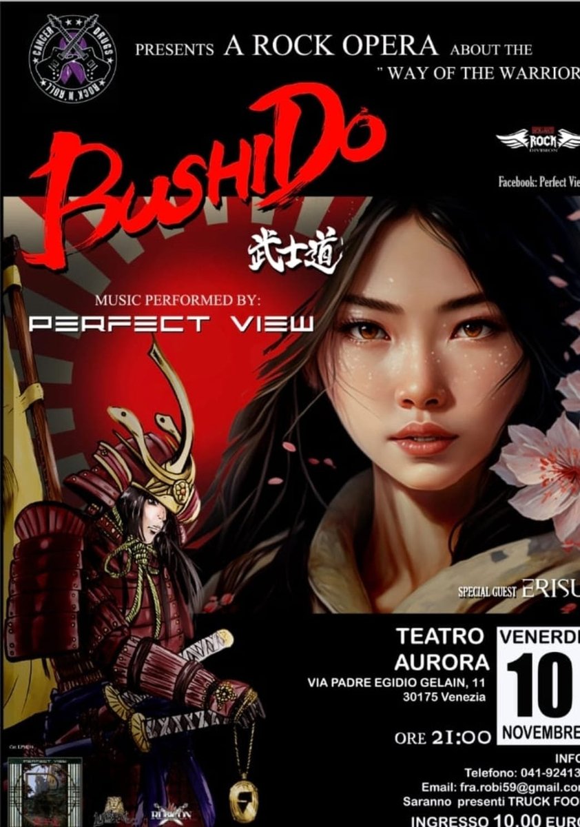 metallus_it's tweet image. Perfect View: in scena la rock opera teatrale “Bushido” il 10 novembre a Marghera (VE), i dettagli! metallus.it/perfect-view-i… #PerfectView