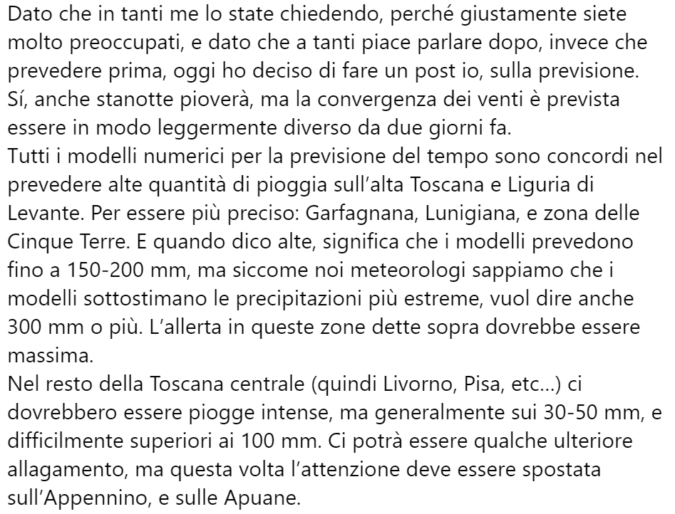 diego_cerrai's tweet photo. Massima attenzione per il Nord della Toscana stavolta. #alluvionetoscana https://t.co/Mq8WSZ4rap