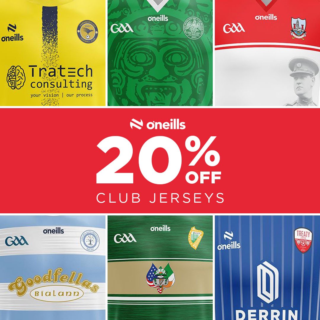 CLGNaomhColumba's tweet photo. 20% off all of our club jerseys this weekend on O’Neill’s 

Get yours now from the link below
Ends midnight Sunday 

https://t.co/lCTmAFKlQb https://t.co/QZQo0YhfZ1
