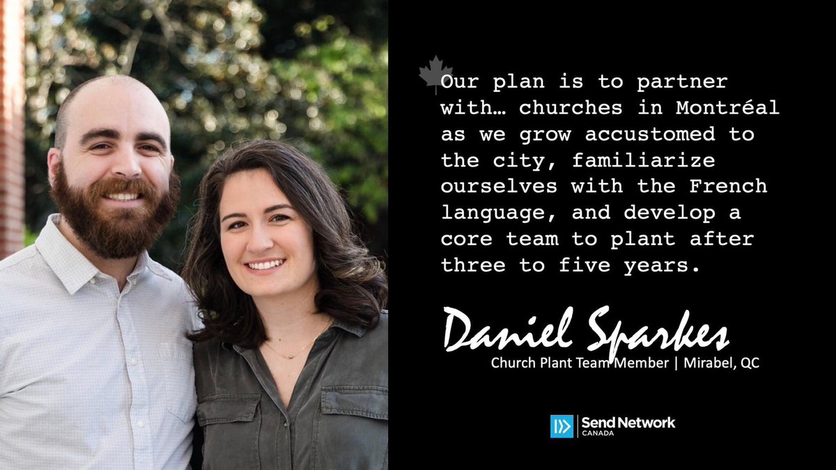 SendNetworkCA's tweet photo. Happy birthday Daniel Sparkes! Pray for the Sparkes as they prepare to serve as church plant team members in @SendMontreal, in preparation for church planting in the years to come: https://t.co/yfo13MNEAE 

#SendMontreal #CNBCQuebec https://t.co/hLpVUPGzc0
