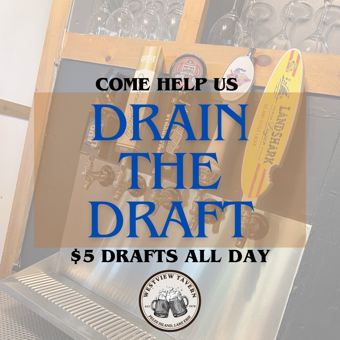 Pulling one last trick out of our hats for closing day ✨ come join us for $5 drafts all day and help us Drain The Draft! 🍻
•
•
•
#westviewtavern #westviewisthebestview #evenfromthebar #peleeisland #lakeerie #closingday