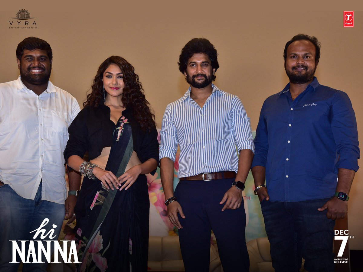 CinematicSaga's tweet photo. That's a wrap! 💥

Team #HiNanna was amazed by the warm reception and love shown at the #Ammaadi song launch event ❤️‍🔥

- https://t.co/lSzudjz5Dw…
Releasing Worldwide on DEC 7th, 2023 💥

#HiNannaOnDec7th 
#HiPapaOnDec7th #HiPapa

Natural ⭐ #Nani #MrunalThakur #BabyKiara https://t.co/7sHvZ75ELJ
