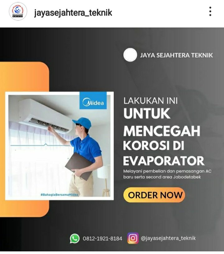 Yang harus dilakukan untuk mencegah korosi di indoor AC Anda adalah dengan melakukan service secara berkala
#tipsacrumah
#serviceacpanggilan 
#serviceacdepok 
#jasaserviceacdepok 
#serviceacgranddepokcity #serviceacpesonakayangandepok
#jasapasangacdepok 
#jasacuciacdepok