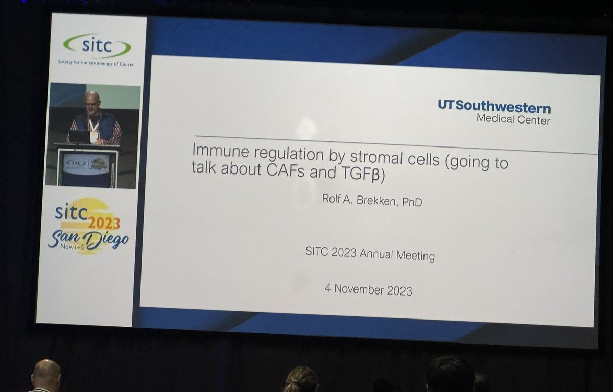 Fantastic talk at #SITC2023 by @brekkenlab @utswcancer on Immune Regulation by Stromal Cells!