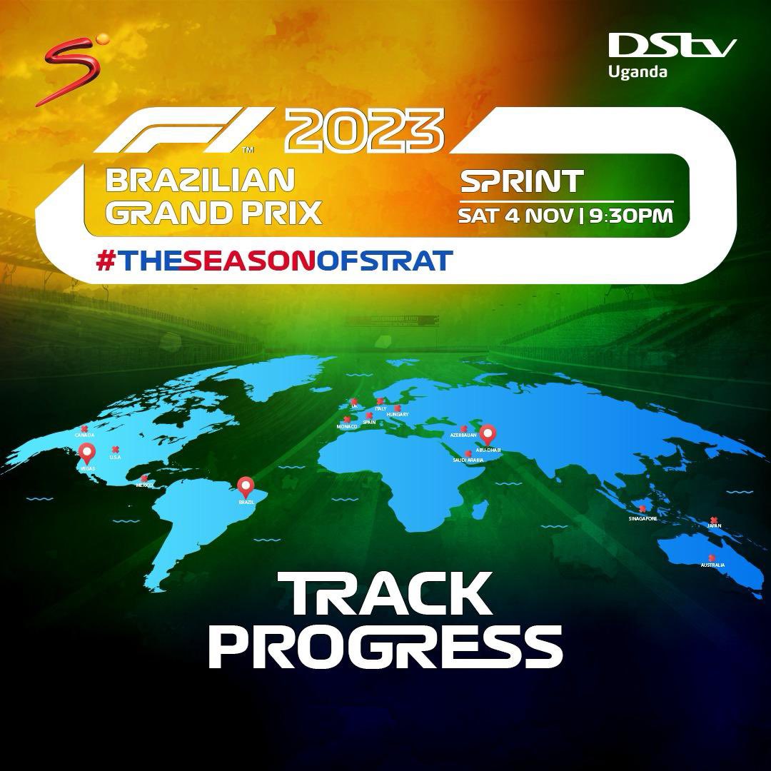 It's Sprint Saturday! 🏎️ Catch the last Sprint Race of the season tonight at 9:30pm exclusively on DStv Premium. 

Reconnect today for only 275k ugx with ease using the #MyDStvApp 👇🏽mydstv.onelink.me/vGln/jpydur7r 

#BrazilGP 
#TheSeasonOfStrat 🏁🇧🇷