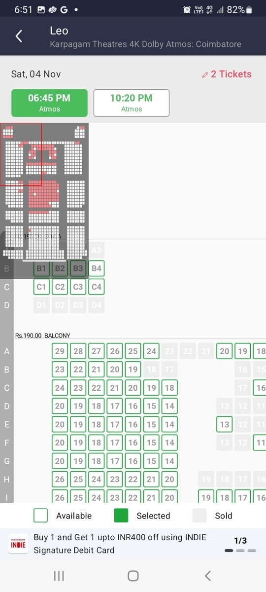 Mani74261081's tweet photo. Day 17 weekend.

Coimbatore Karpagam  cinemas evening show👇

#Jailer - Housefull 🔥
#Leo-10%full 😂

Plz check show time and SS time 👍

@actorvijay @7screenstudio

#2YearsofAnnaatthe
#2YearsofBBAnnaatthe

#JailerHistoricBO #LeoScam https://t.co/BRix6qUTWZ