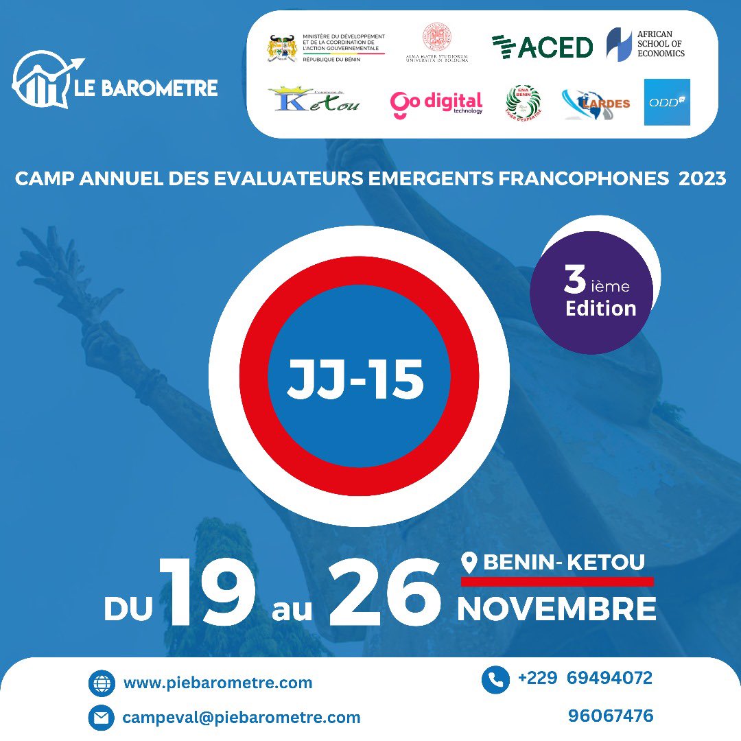 Rejoignez-nous pour un Camp des Évaluateurs *innoubliable*!!!💃 

Pour s'inscrire 👇 forms.gle/oeaVtGvabUjvYK…

#barometre #lebarometre  #ODD #Campevaluateur #evaluateur #Benin #formation