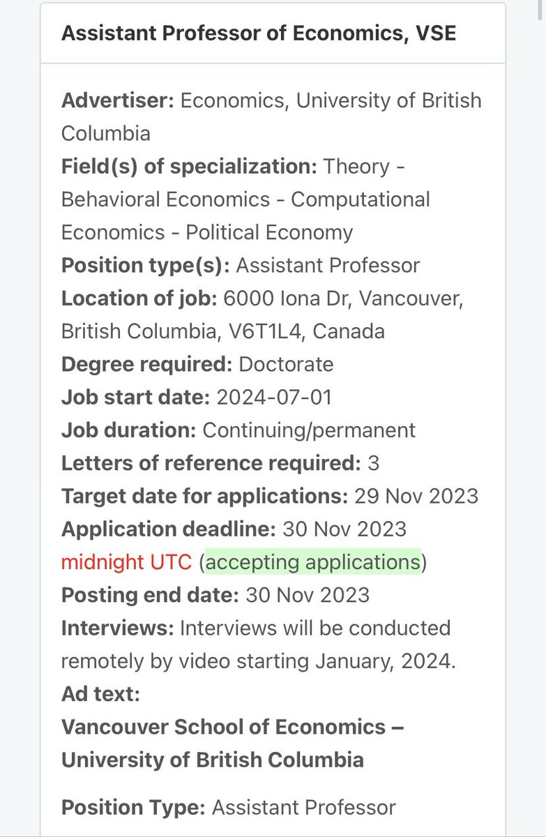 Claudio Ferraz (@claudferraz) on Twitter photo We are hiring 3 assistant professors at <a href="/ubcVSE/">UBC Economics</a>. We are looking to fill positions in Behavioral, Econ theory/Computational, and Political Economy. Come join an amazing department! econjobmarket.org/positions/9938 We are hiring 3 assistant professors at <a href="/ubcVSE/">UBC Economics</a>. We are looking to fill positions in Behavioral, Econ theory/Computational, and Political Economy. Come join an amazing department! econjobmarket.org/positions/9938
