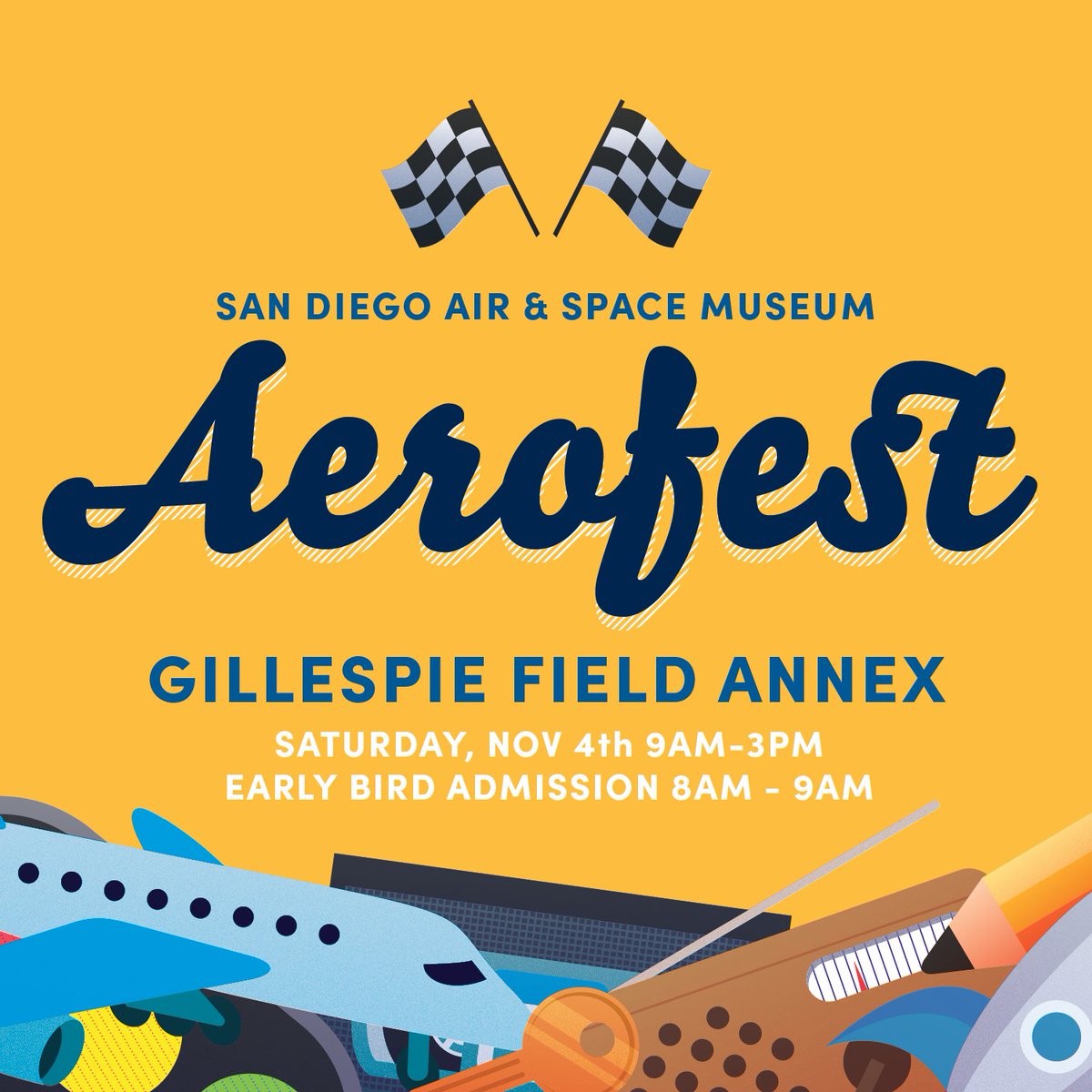 Exciting news! Aerofest is finally here! Join us today for an extraordinary day filled with aviation marvels, open hangar explorations, and fantastic museum sales at our Gillespie Field Annex.