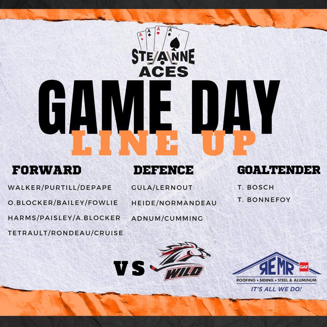 Tonight’s line up 🏒

Brought to you by, REMR Roofing

Let’s go Aces, let’s go!