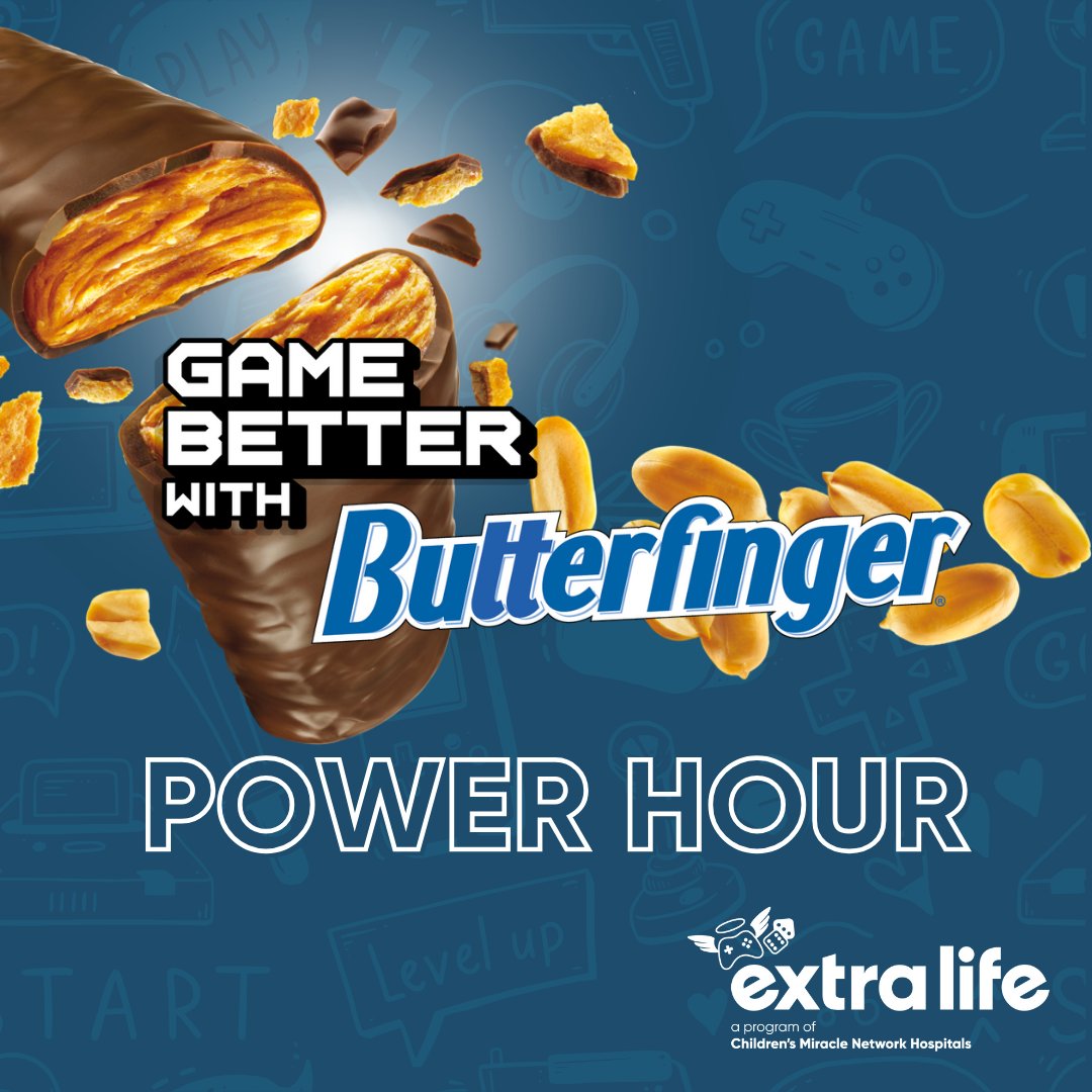 Extra Life (@extralife4kids) on Twitter photo POWER HOUR is about to start! From 1-2 pm ET, <a href="/Butterfinger/">Butterfinger</a> will MATCH our community’s collective fundraising total up to $40,000. 💸 Rally your community to make the biggest impact we can this year on Game Day! #ExtraLife POWER HOUR is about to start! From 1-2 pm ET, <a href="/Butterfinger/">Butterfinger</a> will MATCH our community’s collective fundraising total up to $40,000. 💸 Rally your community to make the biggest impact we can this year on Game Day! #ExtraLife