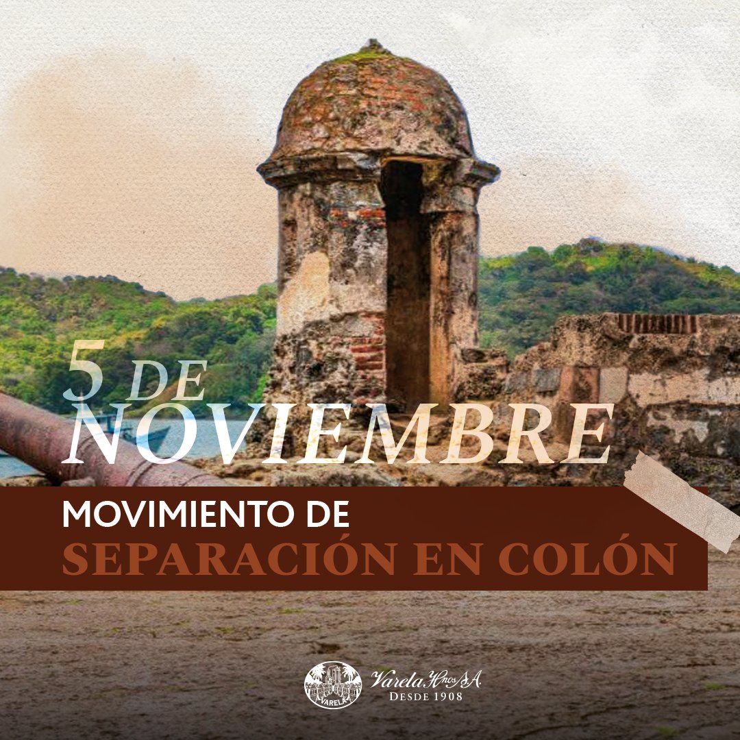 Un 5 de noviembre de 1903, se consolidó nuestra separación de Colombia, gracias al pueblo colonense y sus valientes acciones. Hoy, celebramos la diversidad y el legado cultural de esta tierra panameña.

#Separacióndecolón #Colón #Panamá #VarelaHermanos