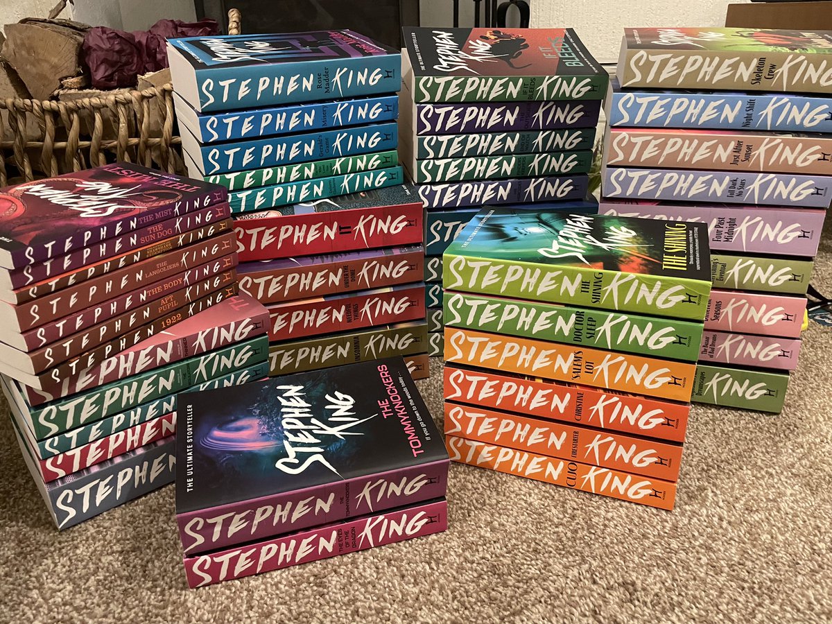 ShaunP12345's tweet photo. Just sorting through my rerelease editions of the #Hodder @HodderBooks #StephenKing @StephenKing collection!! Already preordered the Dark Tower series from @bertsbooks 🤩🥳😇😍 Look how pretty they are!! https://t.co/ygGssuwgE0
