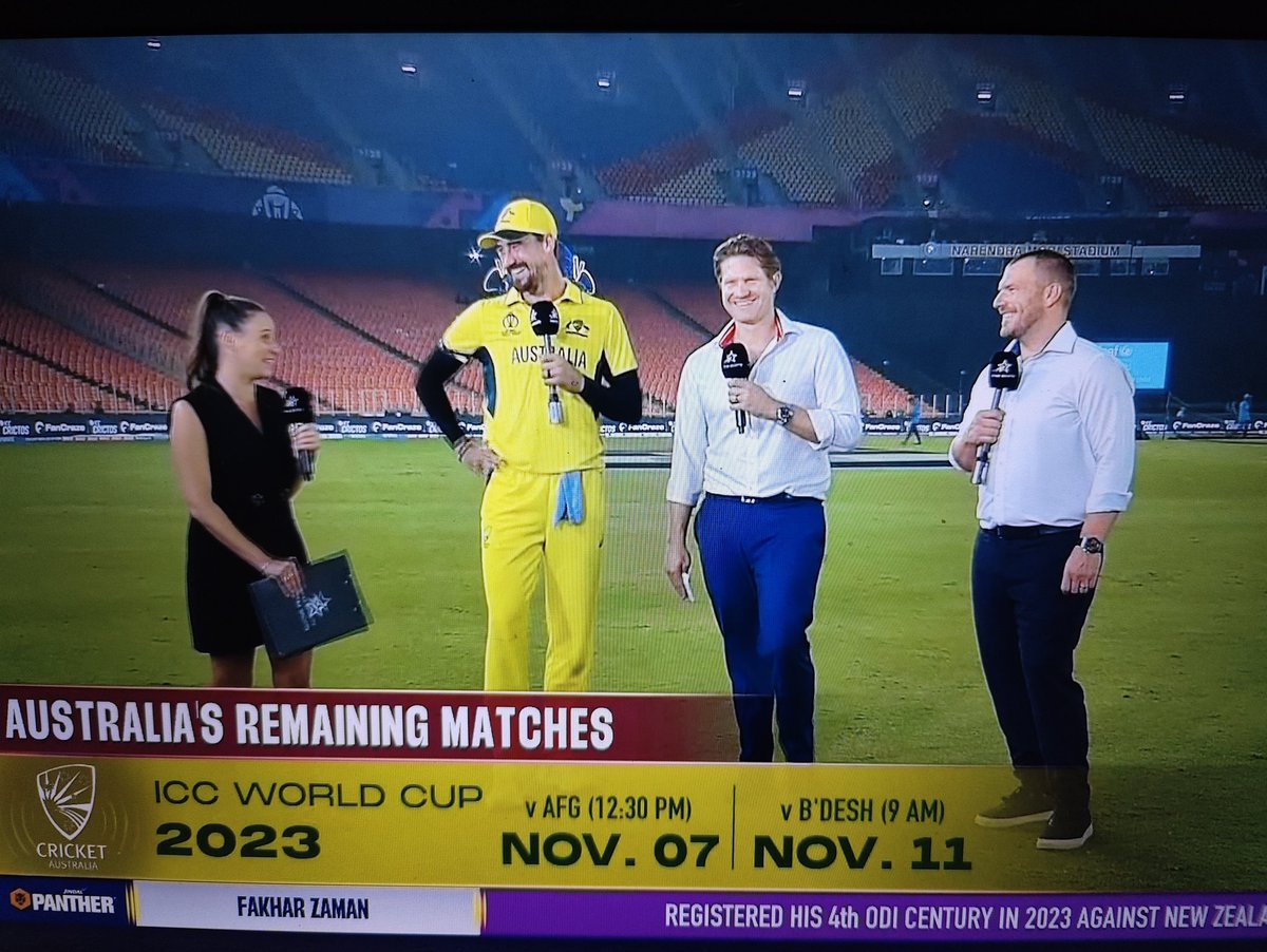 Aussies assemble ✨

Loved the fun and banter in the post much show on @StarSportsIndia 

@Neroli_Meadows @AaronFinch5 @ShaneRWatson33 #MitchellStarc

#AUSvsENG #ENGvAUS