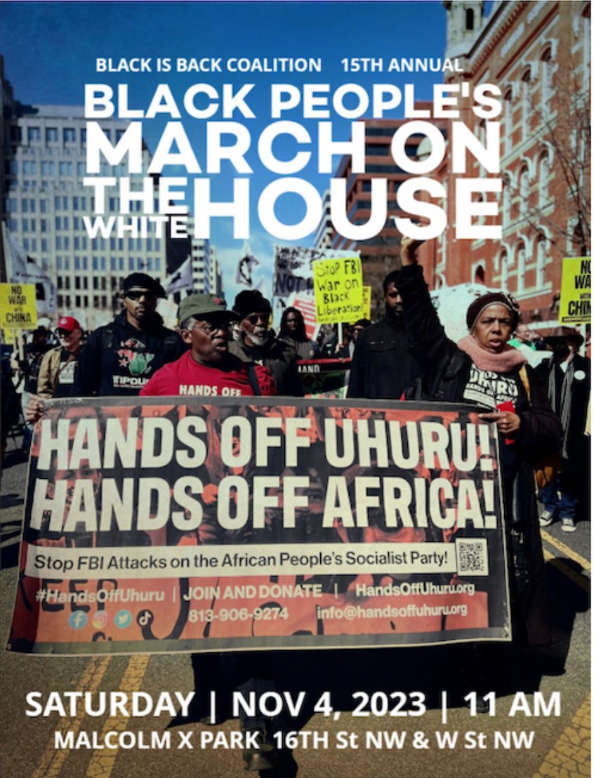 BLACK PEOPLE'S RALLY AND MARCH ON THE WHITE HOUSE @WBAI @WPFWDC @BlackisBack_