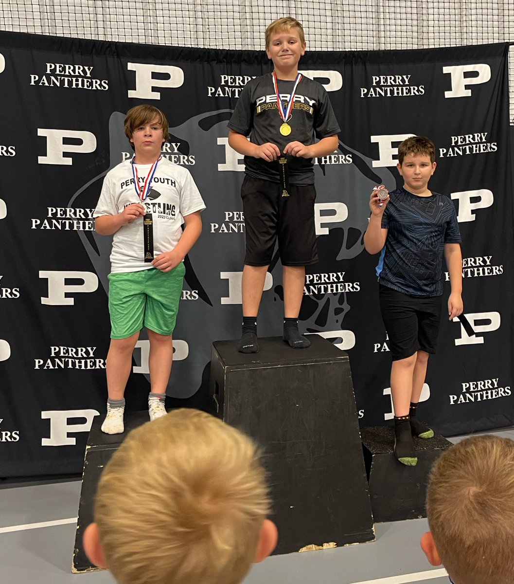 Bridgette's tweet photo. Taytum got 1st place in his first ever tournament! 🥇
I knew wrestling was going to be for him ❤️😍 
So proud 🖤💛 https://t.co/dURGYJ9dts