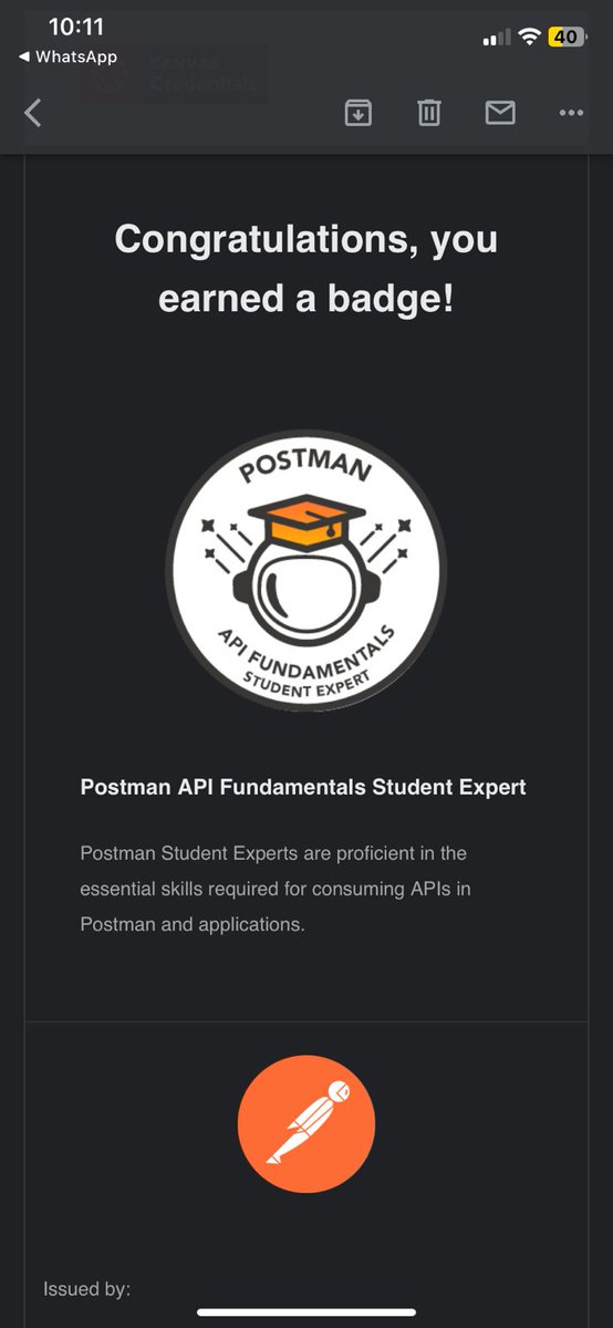 surajeetzm's tweet image. I just got certified as a Postman API Fundamentals Student Expert!
You can too from this link: tinyurl.com/t75atmu3
My badge: api.badgr.io/public/asserti…
#postman #PostmanStudent #PostmanStudentExpert #PostmanStudentCertified
Special thanks to @ialimustufa