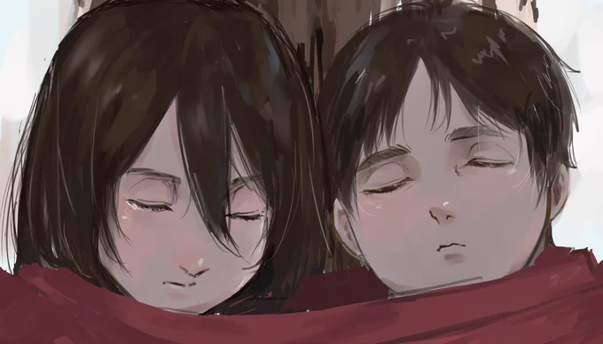 #進撃の巨人 #AttackOnTitan #shingeki #イラスト #erenmikasa 本当にありがとう安らかに、、、 