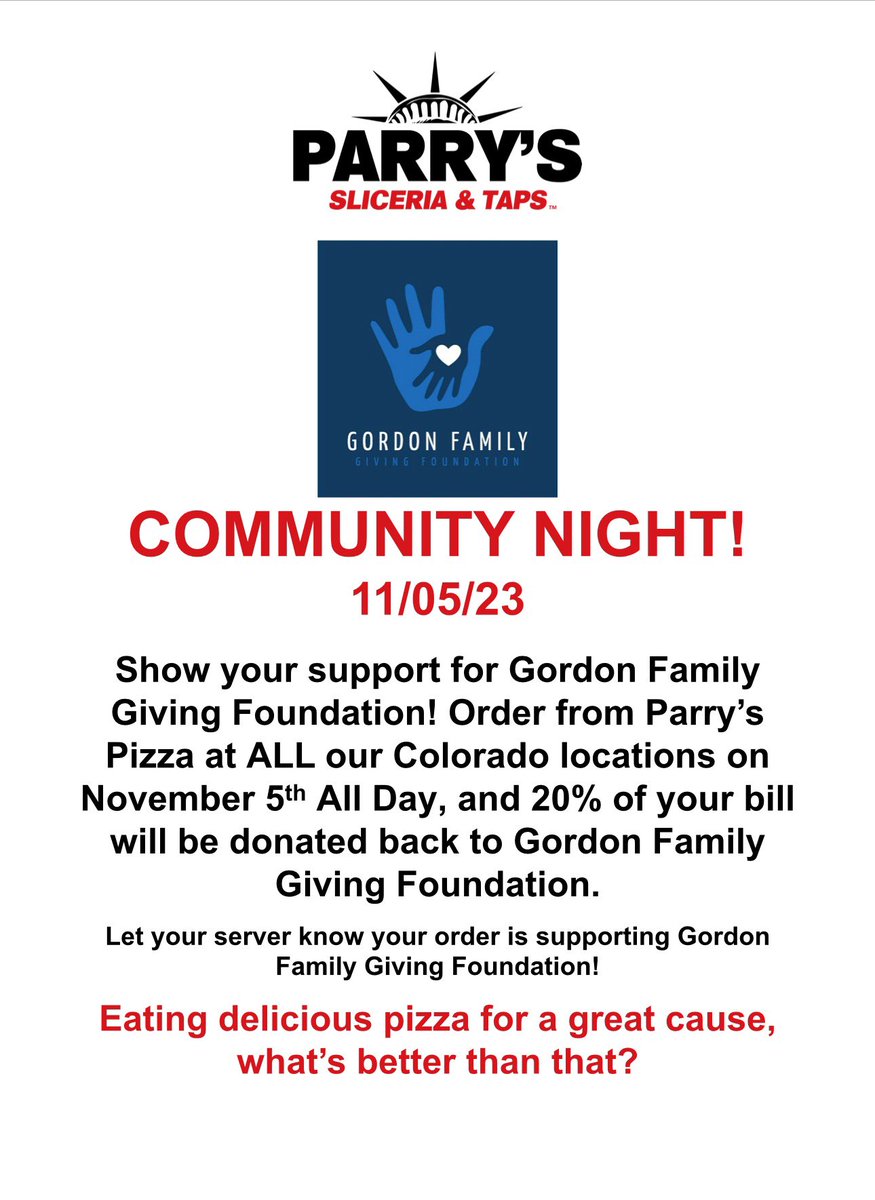 My fellow Coloradians..coloradins…coloradites?… make sure you order your parrys pizza tomorrow! All proceeds go to helping kids learn to code!!!