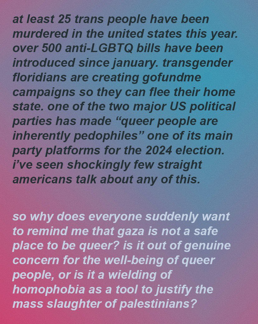 “why don’t you go be gay in gaza”
