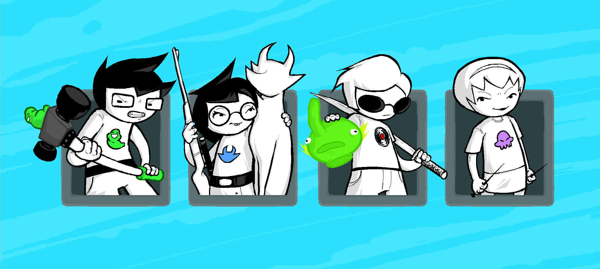 HOMESTUCK STRIFE PROJECT on X: Check out our updated character portraits  for John, Dave, and Rose, as well as the brand new portrait for Jade!  Coming to Strife Project whenever the next