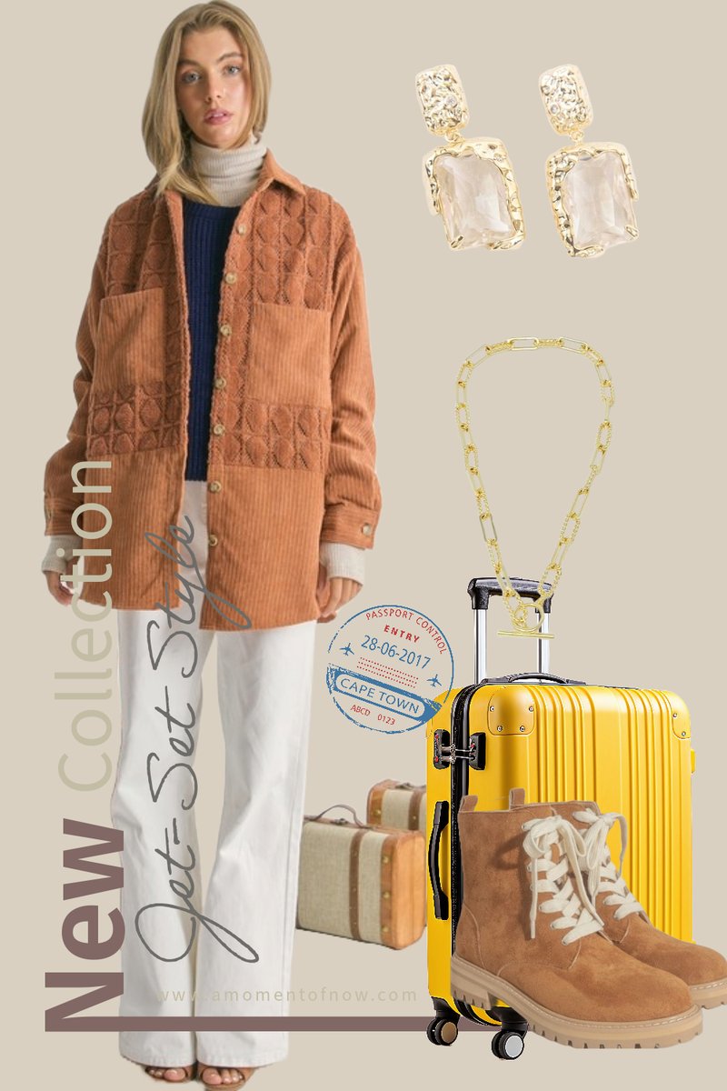 amomentofnow's tweet image. Jet-setting in style with my travel-ready combo: a brown quilted shacket, chestnut brown combat boots, and glamorous gold accessories! ✈️🌍👜

bit.ly/3R2lgqd

#JetSetStyle #TravelInComfort #AdventureAwaits #Globetrotter #ShacketSeason #CombatBoots #TravelChic #Wanderl...