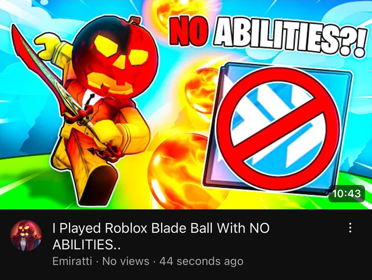 Omar 🇦🇪 on X: i uploaded a very funny video! in this video, i played roblox blade ball using no abilities! you will surely love this video. especially since it was a