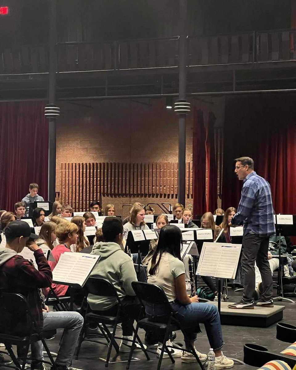 MenomonieHSBand's tweet photo. 6 MHS band students are rehearsing today with the UW-Eau Claire Honor Bands.  I'm looking forward to a great concert this evening at the Pablo Center! https://t.co/cgwCAk7LGN