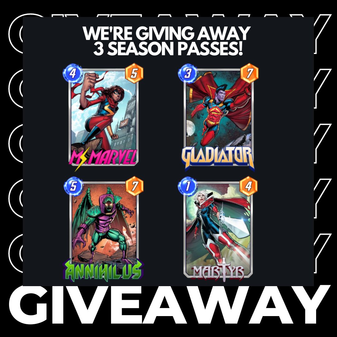 bootmanmstz's tweet photo. 📢MONTHLY GIVEAWAY TIME📢

I'M GIVING AWAY 3 SEASON PASSES

To enter:
✅Like, follow, retweet
✅Sub on YouTube: https://t.co/fFN3X39VU3
✅Reply with the card you're most excited for https://t.co/77AgiDS6k6