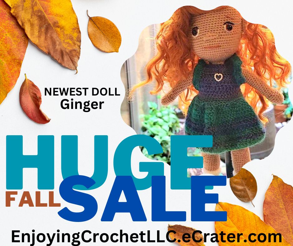 HUGE SALE with HUGE SAVINGS. EVERY doll at EnjoyingCrochetLLC.eCrater.com has been REDUCED. Miss Ginger is the newest doll at 13' inches w/real baby doll hair.  enjoyingcrochetllc.ecrater.com/p/44037999/cro… LIKE, SHARE, VISIT, ADOPT #crochet #crocheting #crochetdolls