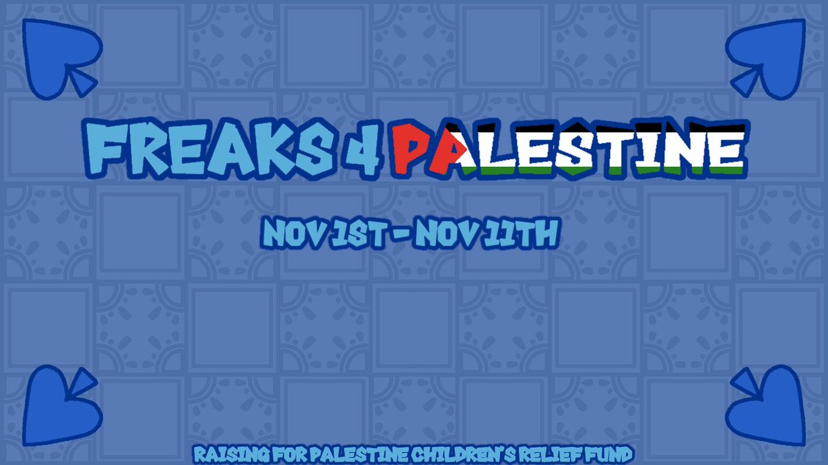 Hello! We have decided to extend the end date! We are now going to November 11th! #freaks4Palestine