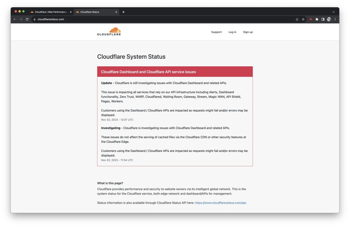 Who would have thought that even Cloudflare could break? :)

Here's the rundown from the co-founder of <a href="/Cloudflare/">Cloudflare</a>, Matthew Prince <a href="/eastdakota/">Matthew Prince 🌥</a>, about what happened and the lessons learned:

blog.cloudflare.com/post-mortem-on…