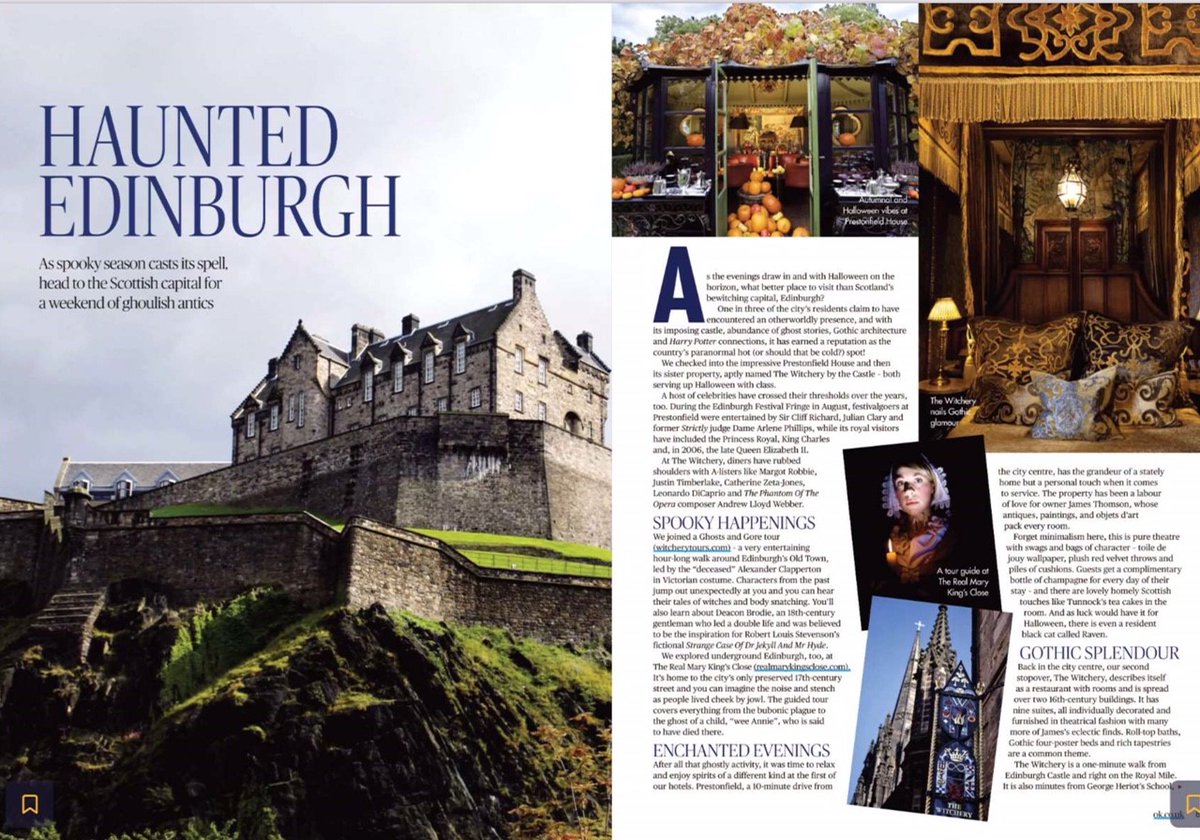 TheCadies's tweet photo. Nice to get a mention in @OK_Magazine in their article "Haunted Edinburgh" for our walking tours.  
The Witchery Ghosts &amp; Gore Tour https://t.co/xSRipaPQfU 
#Edinburgh #Scotland https://t.co/6gOp462yCZ
