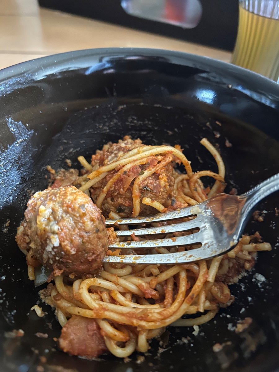 Every time I eat meatballs…I hum (in my head) “On top of spaghetti, all covered with cheese. I lost my poor meatball, when somebody sneezed.” 😂 #meatball #Saturdaylunch