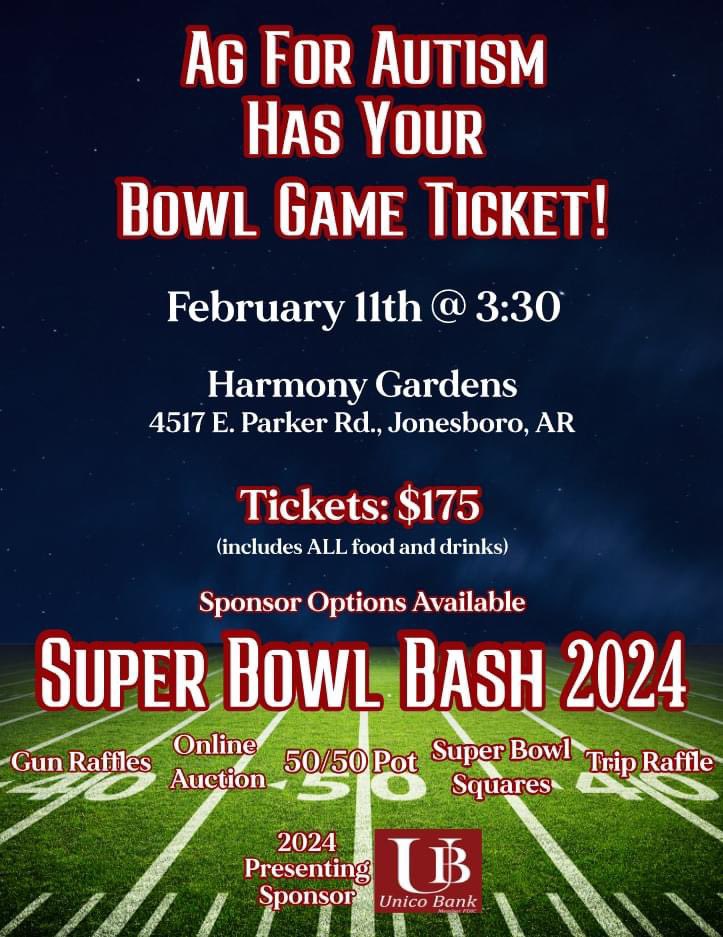 AgForAutism's tweet image. It's time!!!! Grab your ticket(s) for game day! This is an event that you DO NOT want to miss. So many exciting things will be going on. 
Come be a part of a great organization, enjoy some fantastic food and the 2024 Super Bowl game!

agforautism.ejoinme.org/MyEvents/Agfor…