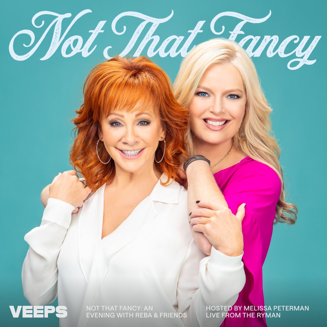 reba's tweet image. In just 24 hours, we&apos;re bringing my celebration of #NotThatFancy to your living room with a special livestream on @Veeps, hosted by my buddy @Followtheblonde!

Don&apos;t miss all the fun and get your ticket here: veeps.events/not-that-fancy