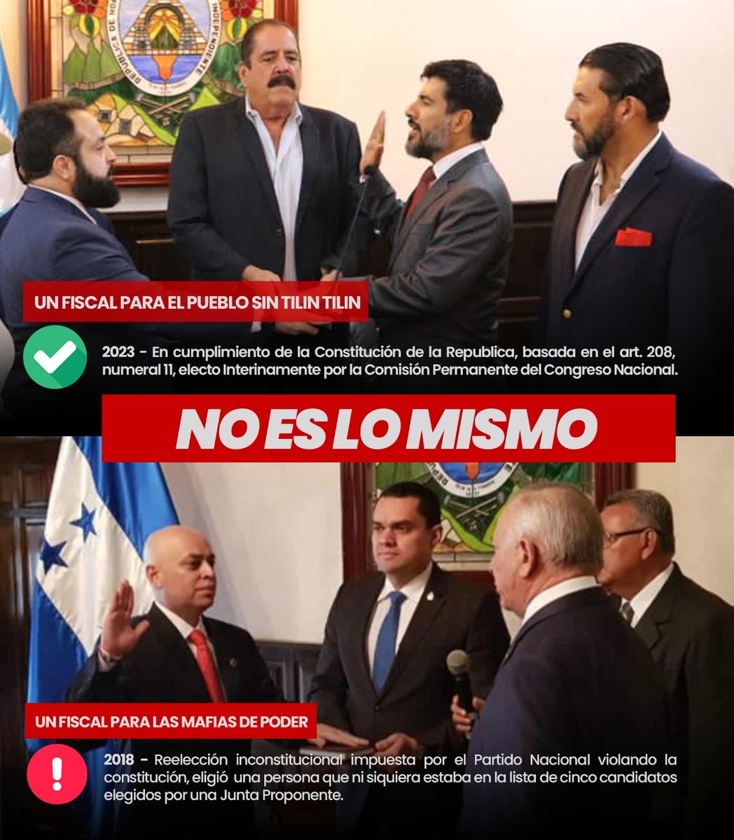 NO ES LO MISMO.

Un Fiscal para el pueblo que un Fiscal para las Mafias de Poder.                                          ⁦<a href="/Congreso_HND/">Congreso Nacional de Honduras | Archivo 2022-2026</a>⁩  ⁦<a href="/PartidoLibre/">Partido Libre</a>⁩ ⁦<a href="/BancadaLibre/">Bancada Libre</a>⁩