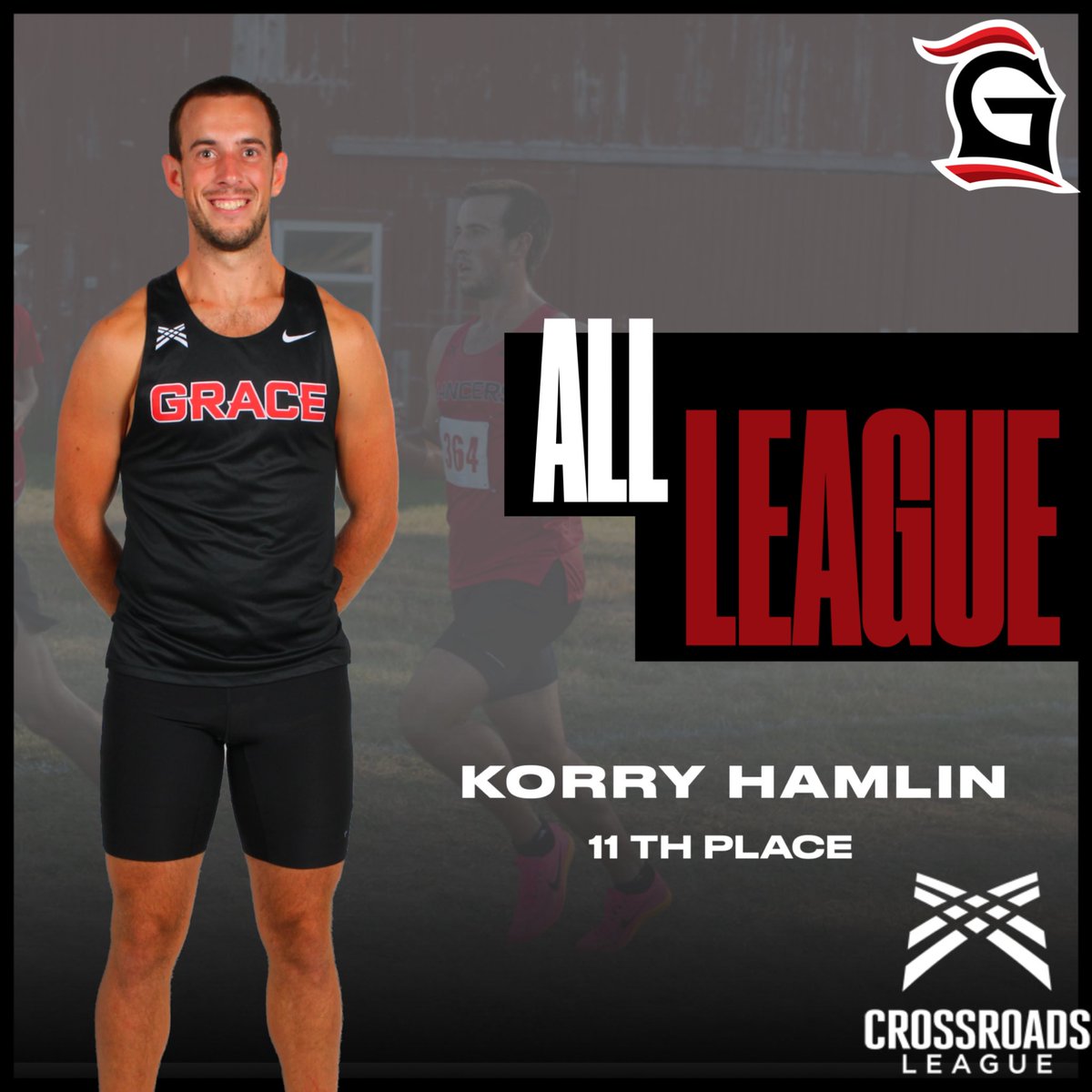 GraceCollegeXC's tweet photo. ALL LEAGUE ⚔️

Congratulations to Korry Hamlin, Kylie Sauder, and Esther Cameron on phenomenal racing this past Friday at the @Crossroads_NAIA XC Championships 🔴⚫️ https://t.co/r9YFX8mEsJ