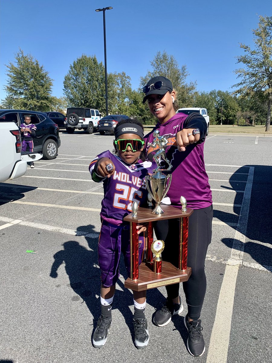 This is how legends are born. Winnersville Wolves 🐺 💜 8u Champions. #Champion #Free #8u #PopWarner #PeachConference #Champs #Fyp #Explore