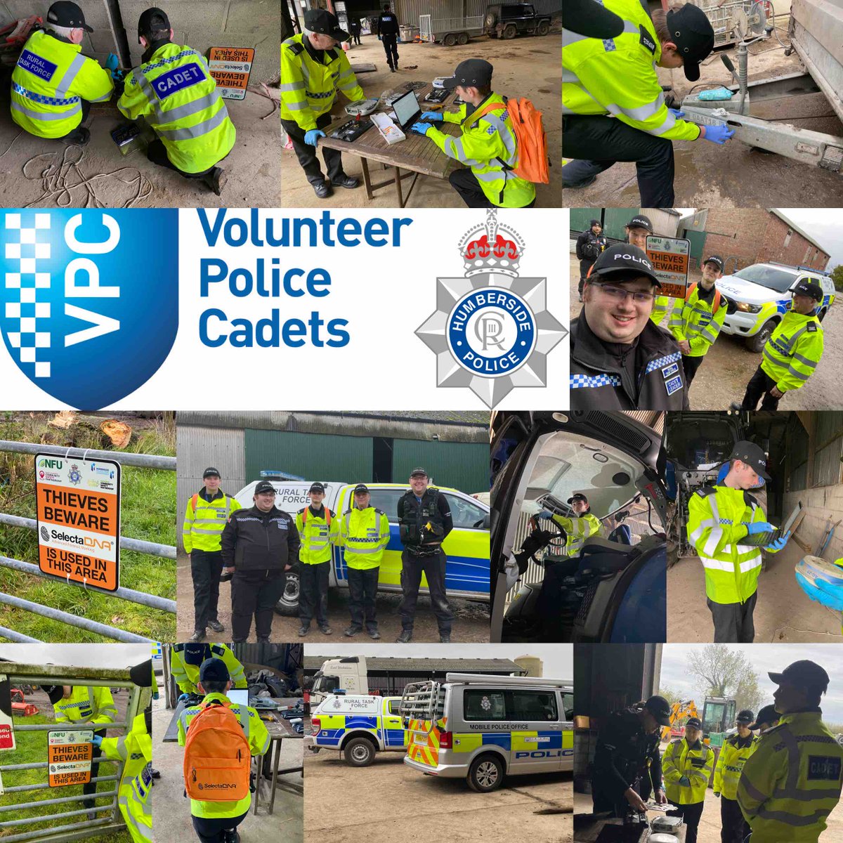 #EastRiding 

Today the <a href="/Humberbeat_RTF/">Humberside Police - Rural Task Force</a> Cadets have been out visiting farms in the area, property marking valuable items. The cadets have marked items just up to the value of £350,000.

This is weekend 1 of 3 this month, with more farms to visit soon.

<a href="/NationalVPC/">National Volunteer Police Cadets</a> <a href="/HumbersidePCC/">Humberside PCC</a>
