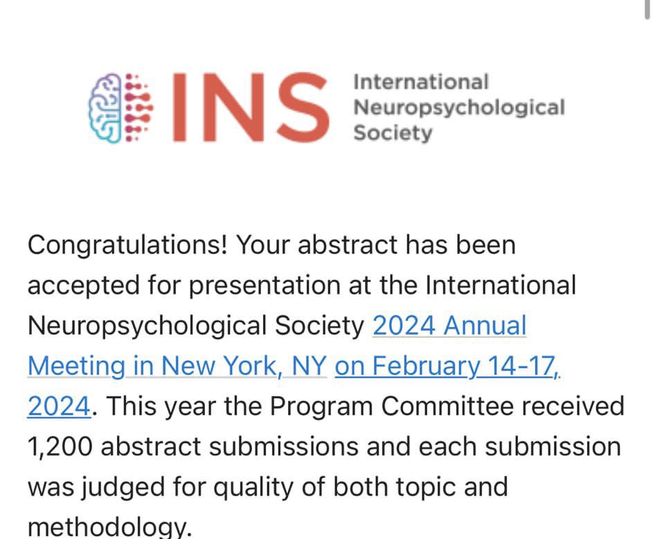 So excited to be presenting at #INS2024inNYC 
I’ll be sharing how the online version of the Spanish CERAD can detect neurocognitive differences between cognitively healthy adults and a statistically determined suspicious MCI group among Puerto Ricans.
#NeuropsychTwitter
<a href="/ins_slc/">INS Student Liaison Committee</a>