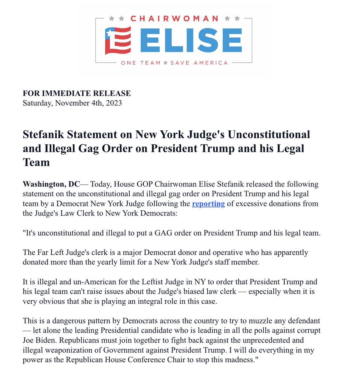 Elise Stefanik tweet media