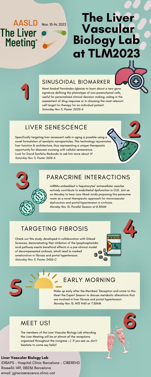 Just few days for <a href="/AASLDtweets/">AASLD</a> #Liver Meeting 2023❗️

Very much looking forward to sharing and learning science, meeting colleagues and friends, and have some fun ☺️

Find below a summary of our contributions, see you all in my loved Boston!! 

#TLM2023